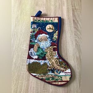 NWOT … Colorful “ SANTA” Stocking